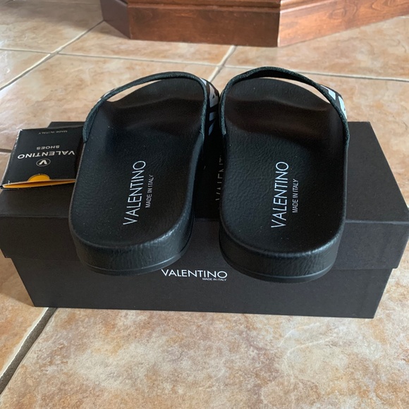 VALENTINO by Mario Irene Logo Leather Slides - Picture 6 of 7
